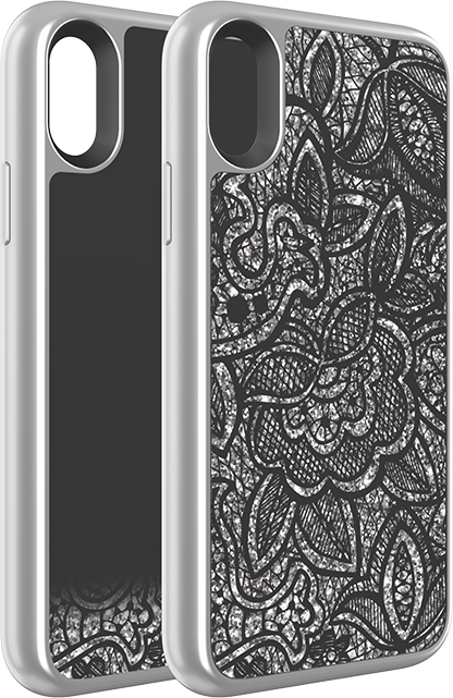 Body Glove Glitter Lace Case - iPhone XR - Silver